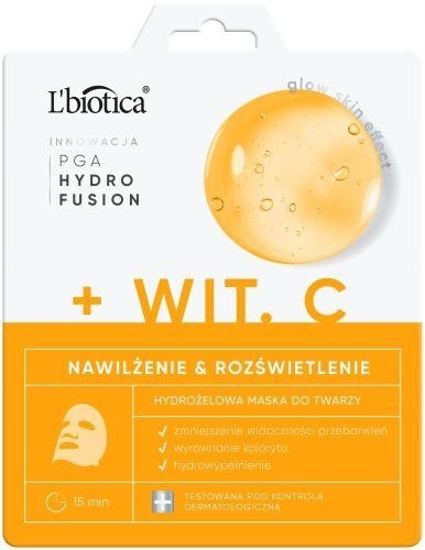 Zdjęcie L Biotica PGA Hydro Fusion Hydrożelowa maska do twarzy z witaminą C 1 szt.