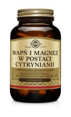 Zdjęcie SOLGAR Wapń i Magnez w postaci cytrynianu, 100 tabl.