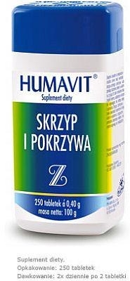 Zdjęcie Humavit Z drożdże piwne, skrzyp, pokrzywa, 250 tabl.