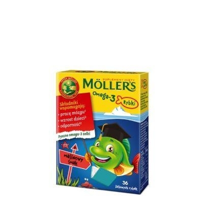 Zdjęcie MOLLERS Omega-3 Rybki malina, żelki 36szt