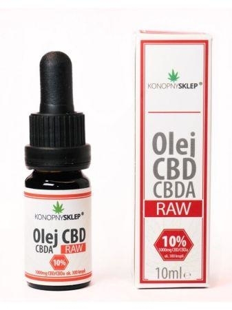 Zdjęcie Olej konopny RAW10% CBD+CBDA 10ml 1000mg