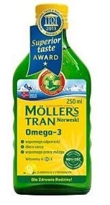 Zdjęcie MOLLERS Tran Norweski o aromacie cytrynowym, 250ml