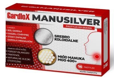 Zdjęcie Gardlox Manusilver pastylki do ssania 16pa