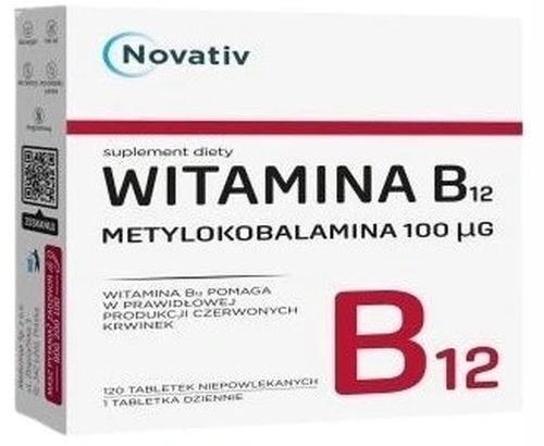 Zdjęcie Novativ B12 Metylokobalamina 100ug, 120tabletek