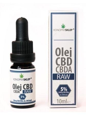 Zdjęcie Olej konopny Raw 5% CBD+CBDA 500mg 10ml