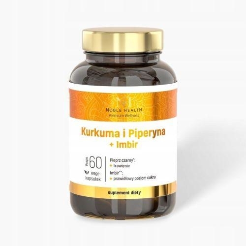Zdjęcie NOBLE HEALTH Kurkuma I Pipieryna + Imbir,  60kaps.