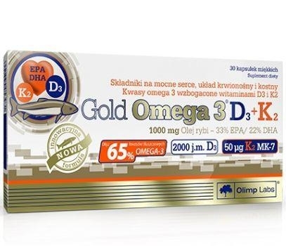 Zdjęcie OLIMP Gold Omega 3 D3+K2 30 kaps.