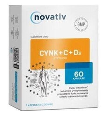 Zdjęcie Novativ Cynk+C+D3 immuno 60 kaps.