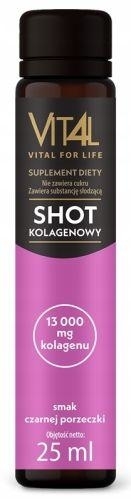 Zdjęcie VIT4L Vital For Life Shot Kolagenowy smak czrna pożeczka, 25ml