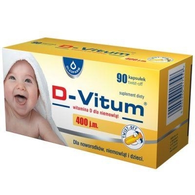 Zdjęcie D-Vitum witamina D dla niemowląt 400 j.m. 90 kaps