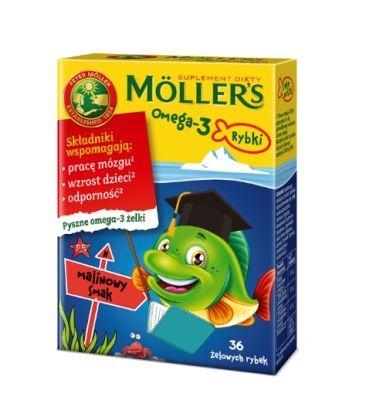 Zdjęcie Mollers Omega-3 Rybki Malinowy smak, 36 szt.