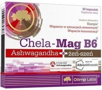 Zdjęcie OLIMP Chela-Mag B6 Ashwagandha + żeń-szeń, 30 kaps.