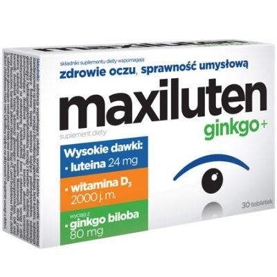 Zdjęcie MAXILUTEN GINKGO+, 30 tabl. wzrok, pamięć, koncentracjia